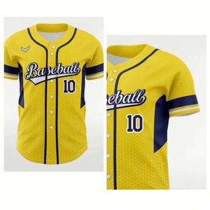 Camiseta de Béisbol Personalizada de Manga Corta para Hombre - Uniforme de Softbol Profesional con Transferencia Térmica y Bordado - Product Image 4