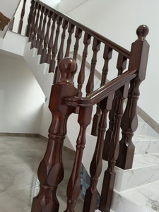 Cột hình bát giác hiện đại, kiểu gỗ óc chó đen, gỗ cao su, thông số kỹ thuật 5.8, dành cho cầu thang nhà ở và biệt thự - Product Image 6