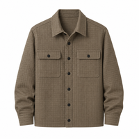 Veste Chemise Homme Personnalisée OEM, Grande Taille Décontractée à Manches Longues pour l'Automne, Vêtement d'Extérieur Léger et Tendance en Gros