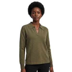 Pull décontracté pour femme en mélange de viscose anti-boulochage à col en V (Tissu de performance premium de la saison) - Product Image 1