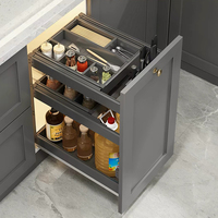 Unités coulissantes à fermeture amortie en alliage d'aluminium, organiseur sous armoire, tiroir de rangement pour couverts, panier coulissant multifonction pour cuisine