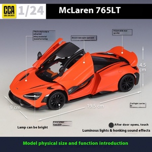 CCA Diecast Alloy 1:24 Mclaren <span class=keywords><strong>765LT</strong></span>, modelo de coche, luz de sonido, retroceso con puertas abiertas, modelo de coche coleccionable decorativo - Product Image 2
