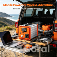 Station d'alimentation extérieure 300W pour voiture/solaire/énergie AC, stockage d'énergie portable, grande capacité, camping et usage domestique