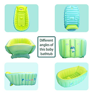 <span class=keywords><strong>Baignoire</strong></span> <span class=keywords><strong>gonflable</strong></span> épaisse pour bébé, <span class=keywords><strong>baignoire</strong></span> de voyage, mini piscine pour bébé, vert et jaune - Product Image 3