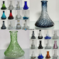 Vase à chicha en verre transparent blanc de taille moyenne, moderne et écologique, de type droit, accessoires pour chicha