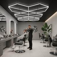 Lumière LED professionnelle géométrique pour salon de coiffure, haute luminosité, PC, intensité réglable, forme personnalisée, manuel d'installation pour salon de coiffure