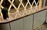 Buffet en cuir en bois massif tiroirs de style italien meubles buffet en bois tiroir rangement