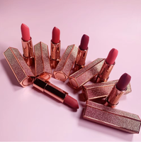 Vente en gros faites votre propre rouge à lèvres OEM bricolage breloques maquillage rouge brun foncé maquillage personnalisé rouge à lèvres solide hydratant