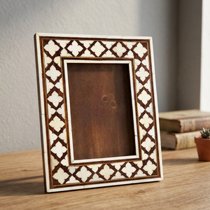 Heritage Heirloom MDF Resin Crafts Photo <b>Frame</b> Wood Inlays Modern Interior Look Tabletop Wall Mount Picture Display Art Cases - Product Image 1