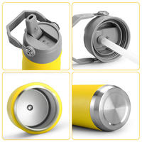 Thermos isotherme portable en acier inoxydable à double paroi de 650 ml avec paille et poignée, idéal pour les sports de plein air, les voyages et les cadeaux d'affaires