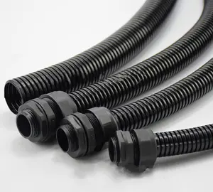 JDD electric Nylon Corrugated Pipe Fittings Polyamide Polished Cable Gland For Flexible Pipe