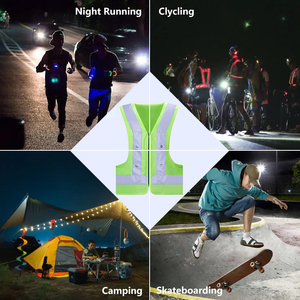 Đêm cảnh báo thoáng khí phản xạ Áo khoác LED tín hiệu ánh sáng xe máy chạy phản quang an toàn LED vest - Product Image 6