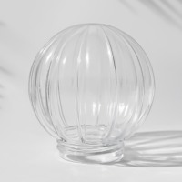Globe de lampe en verre côtelé en forme de citrouille, filetage à vis, éclairage intérieur, couvercle en verre, couleur personnalisée