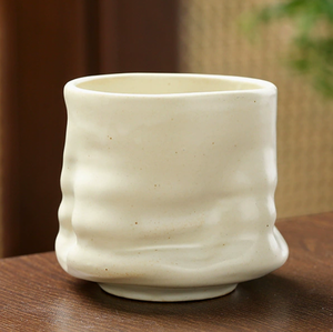 แก้วกาแฟเซรามิกสไตล์เรโทร งานแฮนด์เมด สีขาว สำหรับลาเต้อาร์ต เอสเพรสโซ และชา - Product Image 4