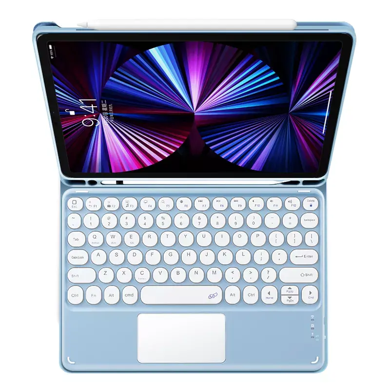 Custom Leather Magnetic Kid Tablet Keyboard Case For iPad 10th generation 10.9 inch Air 4/5th 11 inch 12.9