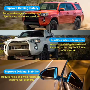 อะไหล่ฝาครอบกันชน2ชิ้นสำหรับ Toyota Runner 4Runner 2014-2024คาร์บอนสีดำด้านหน้าและด้านหลังล่าง - Product Image 6