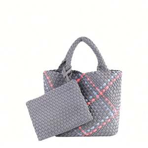 Sac fourre-tout décontracté en néoprène grande taille personnalisé, sac de plage tissé à la main tendance avec poignées, sac seau fait main, sac à main pour femme - Product Image 3