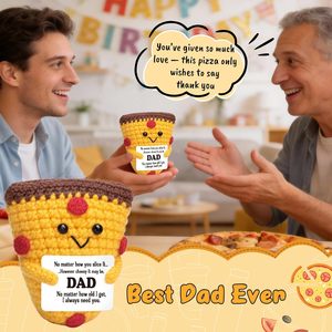 Pizza all'uncinetto fatta a mano, regalo per la Festa del Papà, decorazione artigianale in lana - Product Image 6