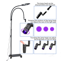 Lámpara de Anillo LED UV Profesional para Curado de Pestañas 2 en 1, Equipo de Salón de Belleza con Control de Pedal
