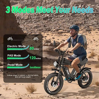 Bicicleta Eléctrica Q20Pro 52V 40Ah, Motor Dual Rápido, Híbrida, Neumáticos Anchos, para Montaña y Terreno Difícil, para Adultos, Q20, Almacén en EE. UU. y Europa, para Desplazamientos Diarios