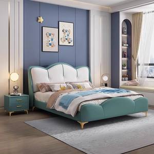 Cama de princesa de dibujos animados de lujo ligera <span class=keywords><strong>para</strong></span> niños, dormitorio moderno de 1,5 m/1,8 m <span class=keywords><strong>para</strong></span> <span class=keywords><strong>adolescentes</strong></span>, niños y <span class=keywords><strong>niñas</strong></span>, marco de madera, cuero cómodo - Product Image 3