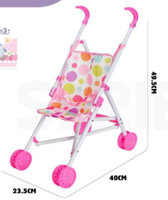 Ensemble poussette pour poupée de 12 pouces pour enfants, 4 couleurs assorties, poussette de jeu d'imitation avec poupée, chariot en plastique pour filles