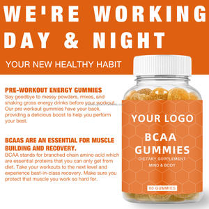 Gomitas BCAA para adultos, recuperación de energía, aminoácidos de cadena ramificada, veganos, sin azúcar, sabor a frutas mixtas, pectina, nutrición deportiva - Product Image 3