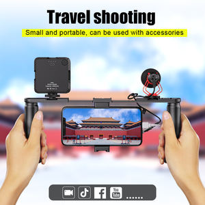 Hot Koop Apexel <span class=keywords><strong>Rig</strong></span> Pro Smartphone Video <span class=keywords><strong>Rig</strong></span> Filmmaken Microfoon Licht Telefoon Video Stabilizer Grip Statief Voor Iphone Smartphone - Product Image 4