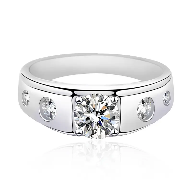 1 вечность помолвка 3 мм 2 ряда 3row 925 стерлингового серебра vvs Муассанит бриллиантовое женское роскошное обручальное кольцо для мужчин