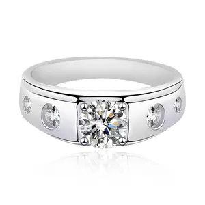 1 eternidade noivado 3mm 2 row 3row 925 sterling silver vvs moissanite diamante mulheres anel de casamento de luxo para homens