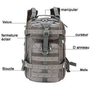Sac à dos tactique personnalisé avec logo, 25L-35L, système Molle, imperméable, pour la gym, la randonnée, le camping, le sport, pour hommes - Product Image 3