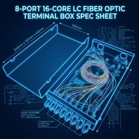 Boîtier de terminaison fibre optique monomode LC Duplex 8 ports 16 fibres XINHAOZE avec boîtier métallique pour terminaison murale intérieure