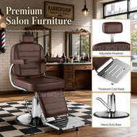 Nouveau fauteuil de barbier marron, chaise de salon de coiffure, mobilier de beauté pour hommes, fauteuil de barbier, vente directe d'usine à prix avantageux