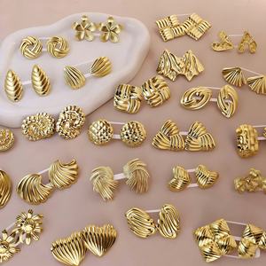 Pendientes de Acero Inoxidable Estilo Punk Europeo Americano, Diseño Geométrico Irregular, Joyería de Moda - Product Image 1