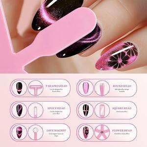 Kit de 2 imanes para ojos de gato, imanes <span class=keywords><strong>6</strong></span> en 1 y <span class=keywords><strong>3</strong></span> en 1 para esmalte de uñas en gel, herramientas magnéticas fuertes para diseño de uñas - Product Image 4