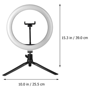 Aro de Luz LED de Tendencia para Transmisiones en Vivo, Maquillaje y Selfies, con Soporte para Teléfono, Multitamaño de 6-14 Pulgadas, Pantalla de Temperatura, ABS, 12 Meses de Garantía - Product Image 3