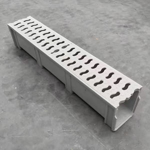 Canal de drainage extérieur en résine et béton Gouttière de drainage de tranchée en forme de U en résine et béton - Product Image 1