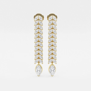 ต่างหูเพชรทรงมาร์คีส์ 5 1_2 กะรัต เพชรเลี้ยงในห้องปฏิบัติการ แบบสองแถว ดีไซน์ห้อยระย้า เครื่องประดับแฟชั่นสุดหรูสำหรับผู้หญิง ต่างหูห่วงหรูหรา - Product Image 5