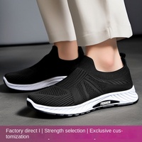 Zapatillas Casuales para Hombre 2025, Zapatillas Deportivas Tejidas, Moda Coreana, Suela Suave, Zapatos de Trabajo para Hombre
