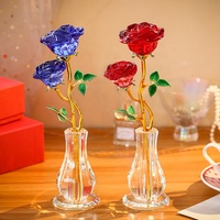 Idée cadeau pour la Saint-Valentin, figurine en cristal K9 sculptée en forme de rose, centre de table pour mariage, décoration de table, gravure personnalisée