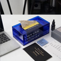DIDUO Boîte à serviettes moderne et écologique en acrylique transparent pré-assemblée, certifiée recyclable