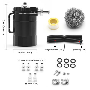 Oil Catch Can 300ML Aluminum Alloy With Air Filter And Steel Wool For Car Modification - Product Image 2