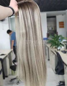 Balayage Blonde Super Long Thick Jewish Style Silk Top Hair Topper Hair Pieces for Thinning Hair Women