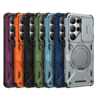 Nouvelle coque de téléphone magnétique avec béquille pour Samsung S26 S25 Ultra, étui antichoc avec protection coulissante pour appareil photo pour Galaxy A17 A27 A37 A57