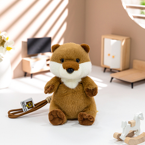 Al por mayor: Llavero de peluche suave de <span class=keywords><strong>nutria</strong></span> bebé, peluches personalizados, colgante para mochila, juguetes de animales de peluche de <span class=keywords><strong>nutria</strong></span> de simulación - Product Image 1