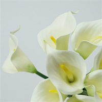 MTL007 Bunga Calla Lily PVC Artifisial Putih Realistis - Dekorasi Rumah/Meja Modern Buket Pernikahan Hari Valentine Tahun Baru