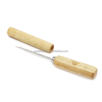 Pique-glace en acier inoxydable avec manche en bois, outil de bar, outil à cocktail