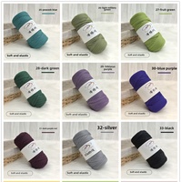 Direct Wholesale Sale 100% Polyester Hand-Woven T-Shirt Yarn 200g High Elasticity Fabric Strips Dyed DIY Knitting Carpet Yarn