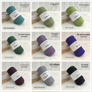 Trực Tiếp Bán Buôn 100% Polyester Tay Dệt T-Shirt Sợi 200G Độ Đàn Hồi Cao Vải Dải Nhuộm Tự Làm Đan Thảm Sợi - Product Image 6