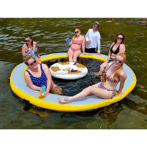 Colchón de Agua Circular Inflable Personalizado, <span class=keywords><strong>Hamaca</strong></span> Flotante con Brazos Flotantes Seadoo, Isla Flotante para Nadar, Red para Cama, Portavasos - Product Image 5